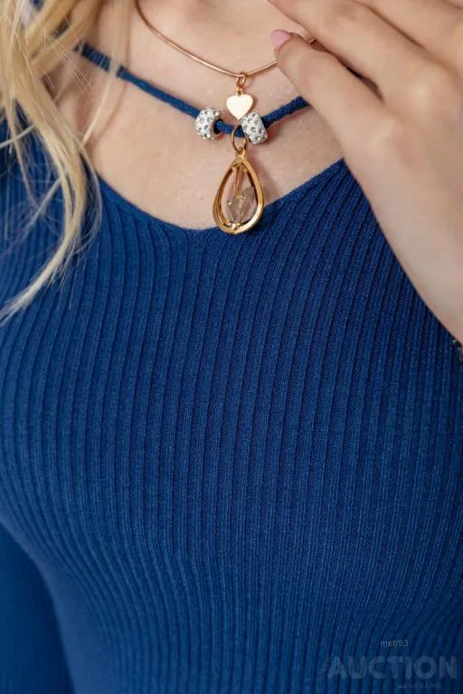 Кофта женская в рубчик, цвет синий, 204R037 Де купити