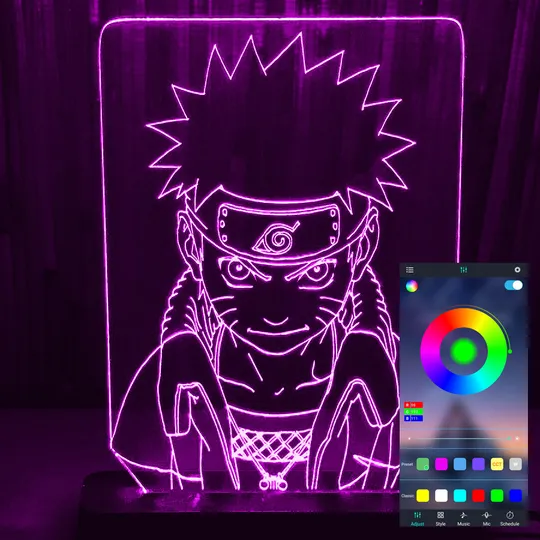 Акриловий світильник-нічник керування з телефона Наруто 2 tty-n000405 Ціна