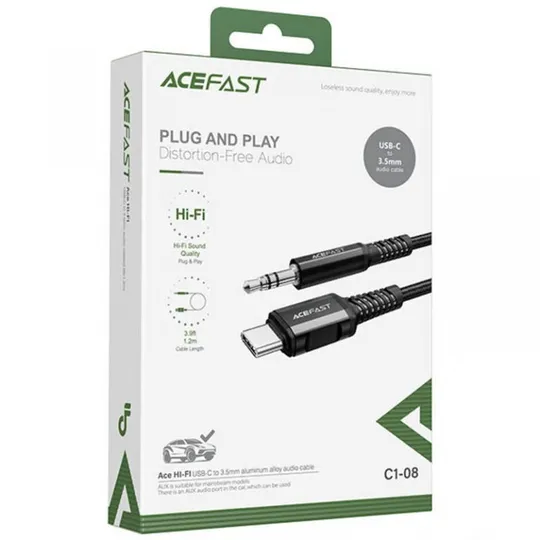 Переходник Acefast C1-08 USB-C to 3.5mm aluminum alloy Де купити