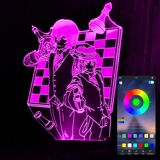 Акриловий світильник-нічник керування з телефона Великий з Бродячих Псів 2 tty-n000960 Ціна