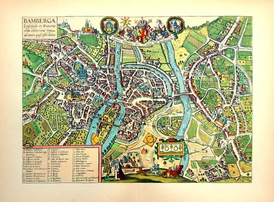 План карта Бамберга 1570 р. копія 1938 р. Лейпциг Fv8.9 в Україні