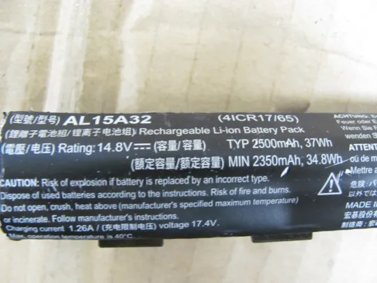 акб оригінал AL15A32 14.8V 37WH для ACER Aspire E5-422, E5-472, E5-522, E5-532, E5-573, E5-574, E5-722, E5-752, E5-773, ES1-420, V3-574 Extensa 2510, 2510G 2511 Продаж