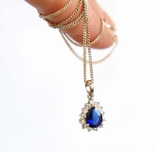 Підвіска DIANA сапфір циркони срібло 925 Austria Ціна