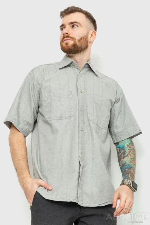 Рубашка мужская повседневная, цвет серый, 167R962 Ціна