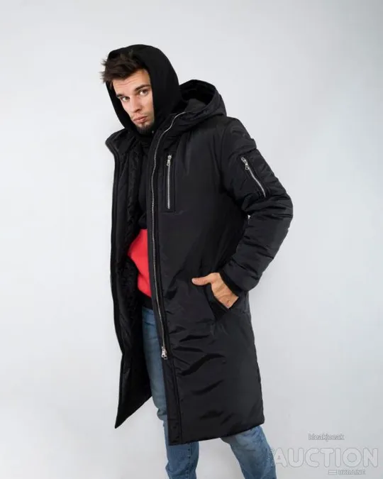 Купити Чоловіча куртка-парка чорного кольору