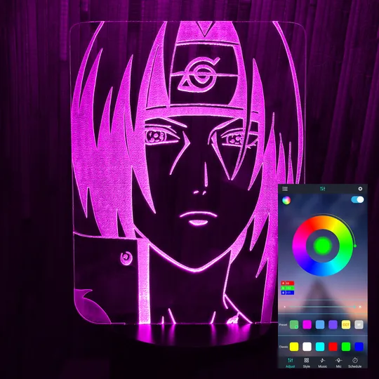 Акриловий світильник-нічник керування з телефона Учіха Ітачі 2 tty-n000521 Ціна