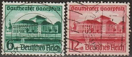 фото, 1938 - Рейх - Театр Саар Mi.673-74  _6.0 € _гаш
