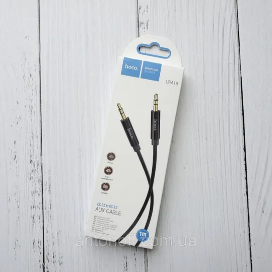 Аудіо кабель Aux Hoco UPA19 mini-Jack 3.5mm to 3.5mm черный 1 метр Ціна