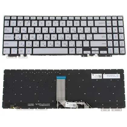 фото, Клавіатура для ноутбука ASUS (UX562 series) rus, silver, без фрейма, підсвічування клавіш