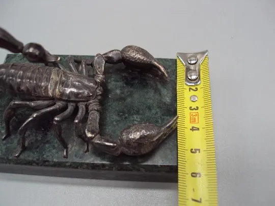 Фигура статуэтка скорпион серебро 925 проба на подставке вес 291,94 г размер 7х10х5,7 см №13217 Недорого