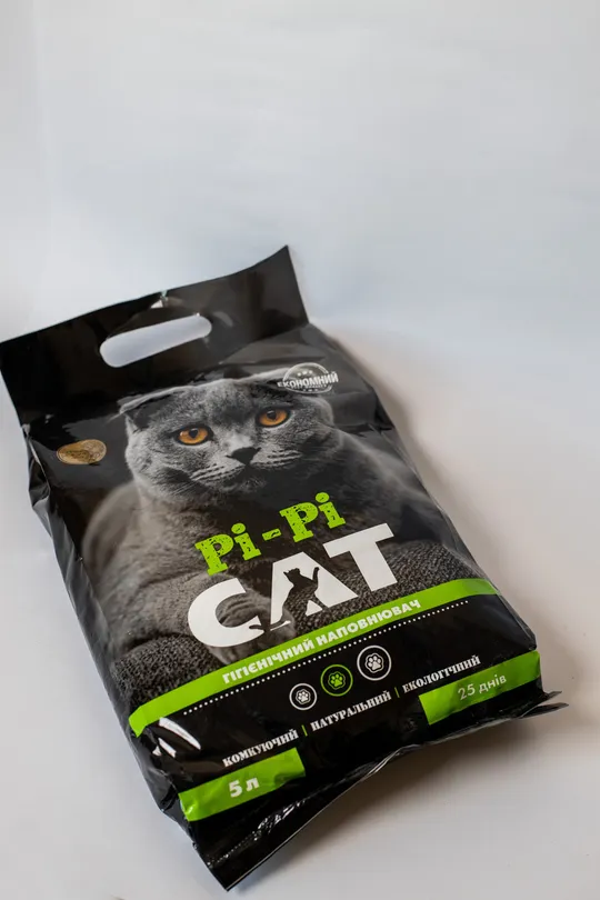 Наповнювач для Туалету Котів - Бентонітовий - Комкуючий - ТМ Pi-Pi Cat середній З аукціону