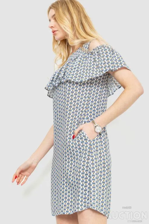 Платье с принтом, цвет сине-бежевый, 230R24-3 Характеристики