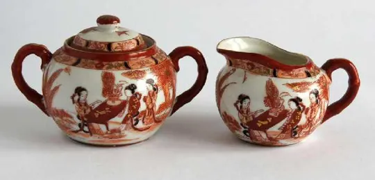 Сервіз Гейша Птахи на 2 персони порцеляна літофанія Kutani Продаж