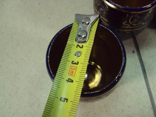 Коньячный набор штоф графин и стопки кобальт позолота фарфор лот высота 22 см, рюмки 6х4,6 см №13037 З аукціону