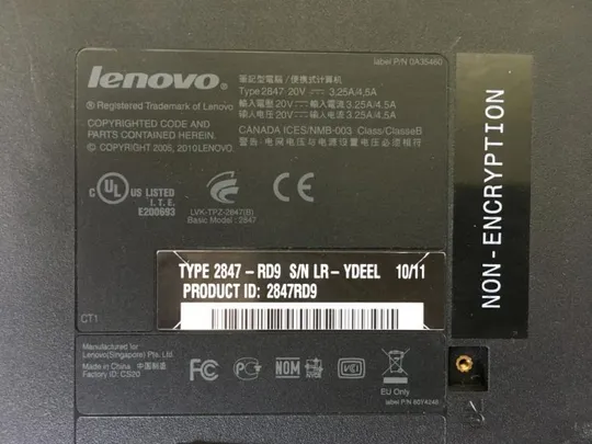 номер0175-19 Кришка нижня частина (дно, корито, піддон) корпуса для ноутбука LENOVO THINKPAD SL510 2847 Характеристики