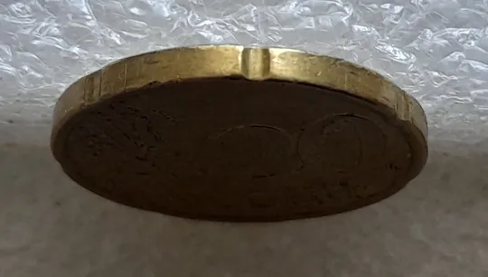 (2308) 20 євроцентів 2000 Бельгія викрошка на "0" номіналу (20 евроцентов 2000 брак) Недорого