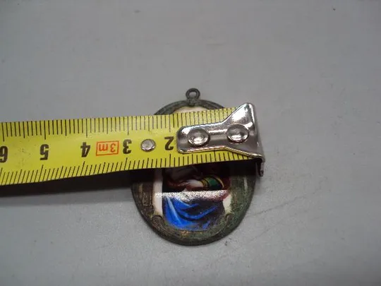 Подвеска икона финифть Sancta Maria Mater Dei ora pro nobis! Святая Мария Матерь Божия, молись о наc Недорого