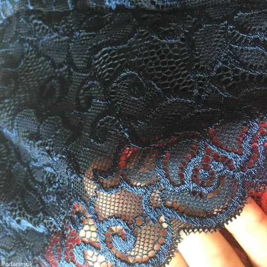 Трусики бразиліани (комплект 3 шт) з бавовни і мережива Miss blue moon синій/рожевий/бордо розмір S З аукціону