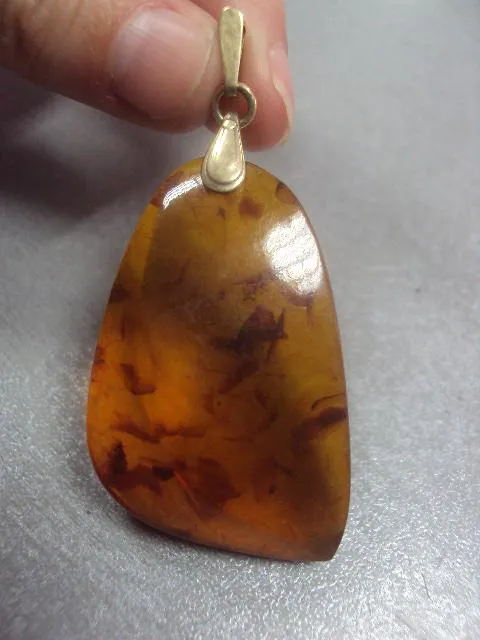 кулон подвеска янтарь серебро 875 проба ссср вес 12,5 г позолота Де купити