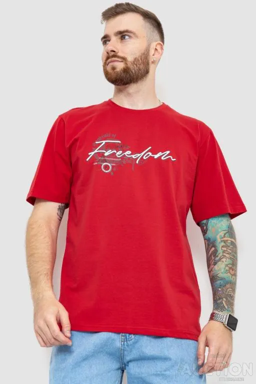 Футболка мужская батал, цвет красный, 208R019 Ціна