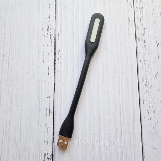 Купити USB LED лампа нічник для повербанка ноутбука ПК 5V 0.7W Чорний
