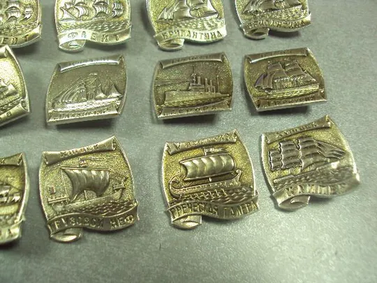 знак флот бриг парусник крейсер броненосец лот 21 шт №15245 Продаж