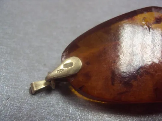 кулон подвеска янтарь серебро 875 проба ссср вес 12,5 г позолота Продаж