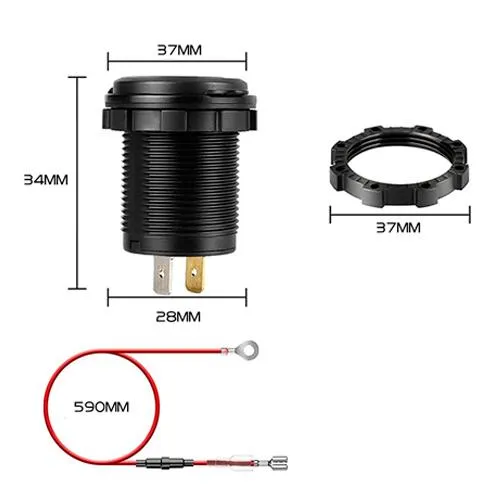 Встраиваемый адаптер Type-C PD USB QC3.0 с вольтметром 12-24В в прикуриватель З аукціону