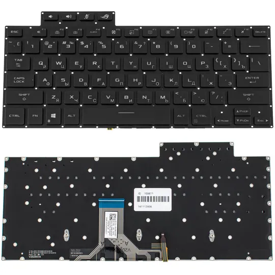 Клавіатура для ноутбука ASUS (GV301 series) rus, black, без фрейму, підсвічування клавіш (ОРИГІНАЛ) Ціна
