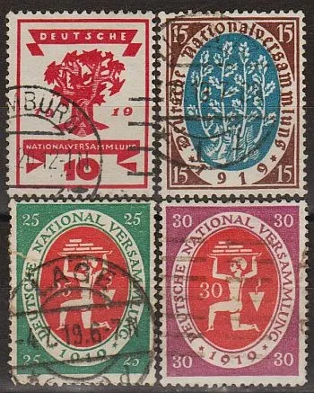 фото, 1919 - Німеччина - Національна асамблея Mi.107-110  _9,0 €