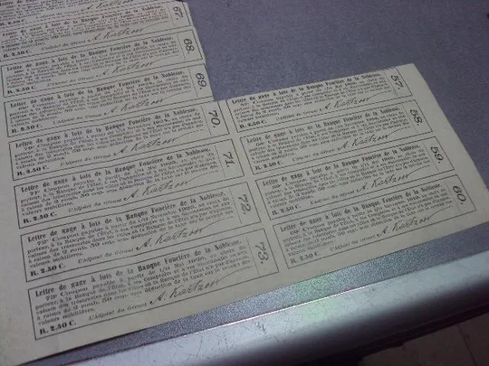 закладной лист 100 рублей государственного дворянского земельного банка 1889 год с купонами №577 Характеристики