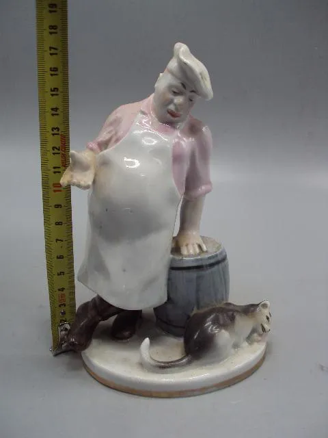 Купити Фигура фарфор статуэтка ЛФЗ кот и повар басня Крылова высота 17,5 см №13926