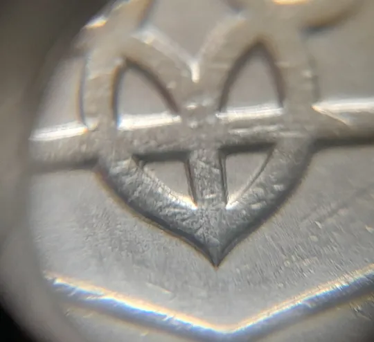 (6443) 50 копійок 1992 1ААк царапини штемпеля та зминання на аверсі (50 копеек 1992 1ААк брак) З аукціону