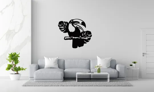 Панно декоративне картина на стіну Тукан LED підсвітка 16 кольорів пульт 400х350 acr-p000192 Ціна