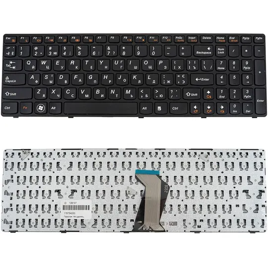 Клавіатура для ноутбука LENOVO (G580, G585, N580, N585, Z580, Z585) ukr, black, black frame Ціна