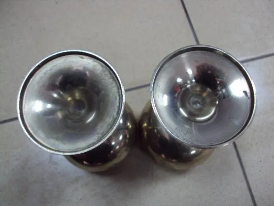 Бокалы Индия узор цветок и листья латунь посеребрение лот 2 шт высота 15,2 см, диаметр 7,5 см №11427 Інтернет-аукціон