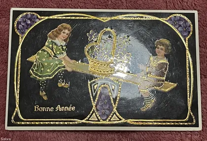 фото, Поштова листівка 1900-1960 ( з тисненням)