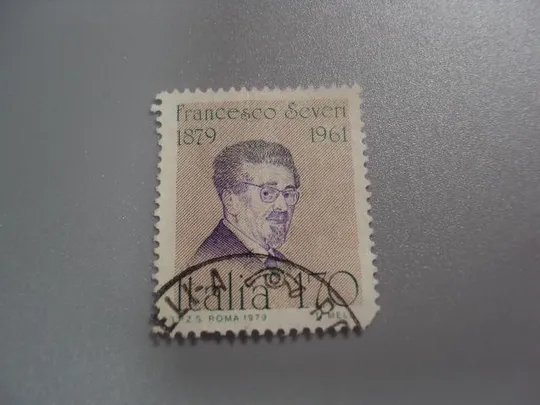 марка Италия 1979 личности стандарт люди математик Франческо Севери наука гаш №2704 Ціна