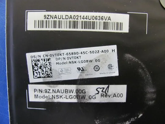№115-21 клавіатура робоча 0VT0KT NSK-LG0BW 0G для DELL INSPIRON 15 7000 оригінал З аукціону