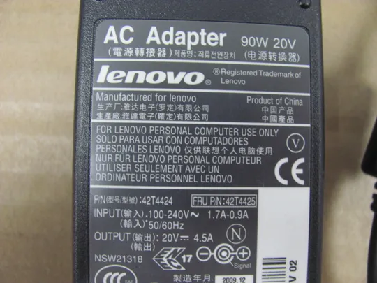 Блок живлення Lenovo 42t4424 42t4425 20V, 4.5A 90W, 7.9x5.5mm Де купити