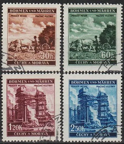 фото, 1941 - Рейх - Богемія - Ярмарок у Празі Mi.75-78  _гаш 8,0 €