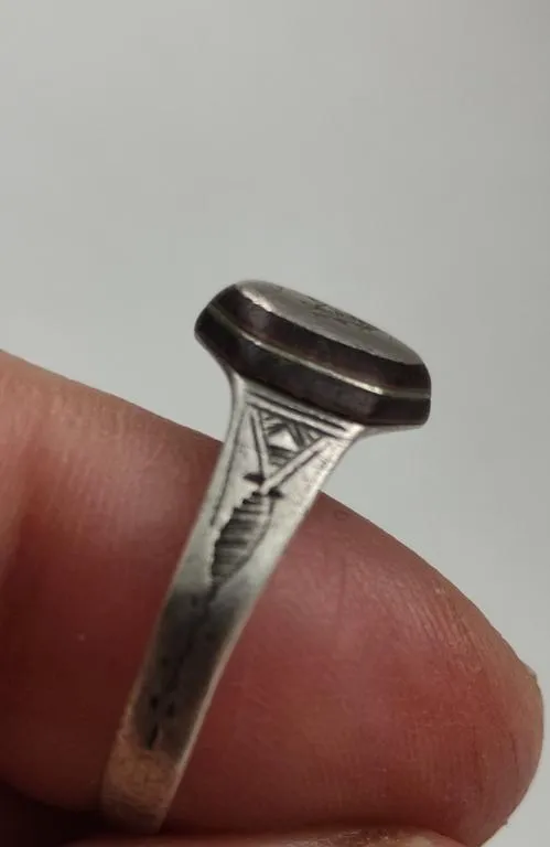 19 век или ранее Серебряное кольцо с печаткой, редкий предмет vp736 Продаж