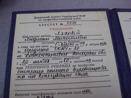 документ выписка аттестат с отличием константиновка гпму №20 1980 №4382 Де купити