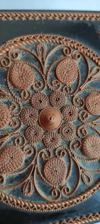 Купити Винтажная деревянная шкатулка для драгоценностей, узоры из медной проволоки,  bm459