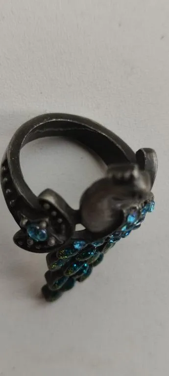 Купити Кольцо винтажные интересное Павлин 18-19р с кристалликами, редкое mv246.