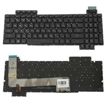 фото, Клавіатура для ноутбука ASUS (GL703VD, GL703VM) rus, black, без фрейма, підсвічування клавіш(оригінал)