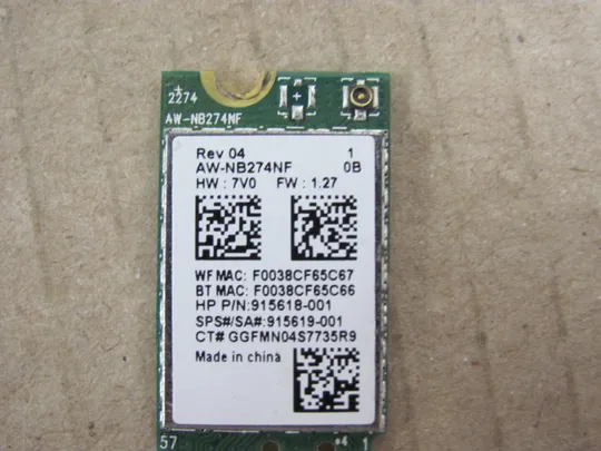 335-17 WI-FI адаптер 915618-001  RTL8723DE   для HP Pavilion 17-BS 17-B 17-AK 15-BS 14-CF 15-BW оригінал З аукціону