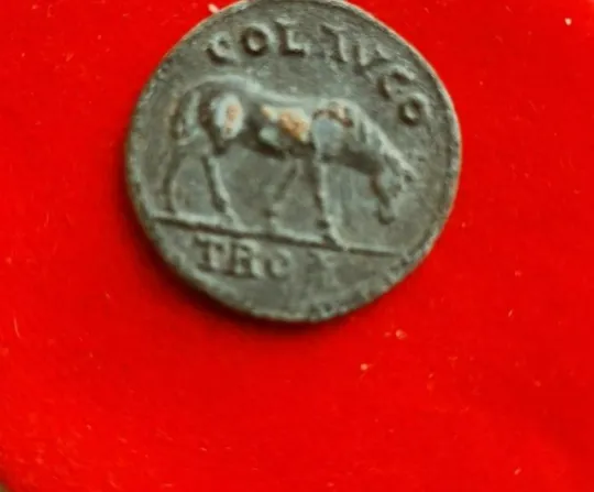 Купити Древняя монета Троя, Александрия, лошадь пасётся, богиня Тихе ft352