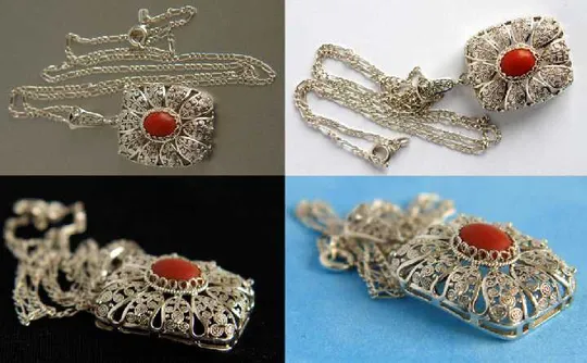 Купити Підвіска філігрань срібло 800 проба корал Austria