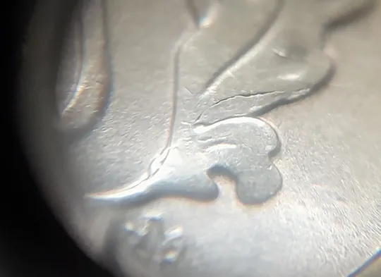 (5271) 50 копійок 2014 гарні викрошки та розколи на аверсі (50 копеек 2014 брак) Продаж